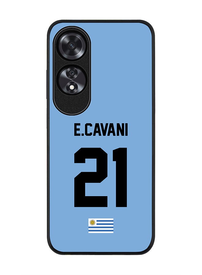 Stylizedd Rugged Black edge case for Oppo A60, Slim fit Soft Case Flexible Anti Drop TPU Gel Thin Cover - Football Team - Uruguay , Player Name - E.Cavani - Image 1