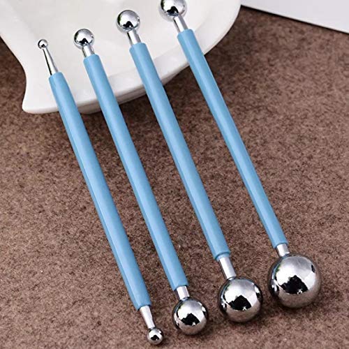 deziine DEZIINE 4 Pcs Modeling Ball Tools 8 Ball Stainless Steel Dotting Modeling Tools Clay Ceramics Pottery Carving Tool Embossing Sculpting Set  - Image 1