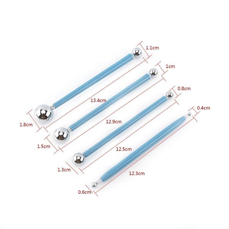 deziine DEZIINE 4 Pcs Modeling Ball Tools 8 Ball Stainless Steel Dotting Modeling Tools Clay Ceramics Pottery Carving Tool Embossing Sculpting Set  - Image 5
