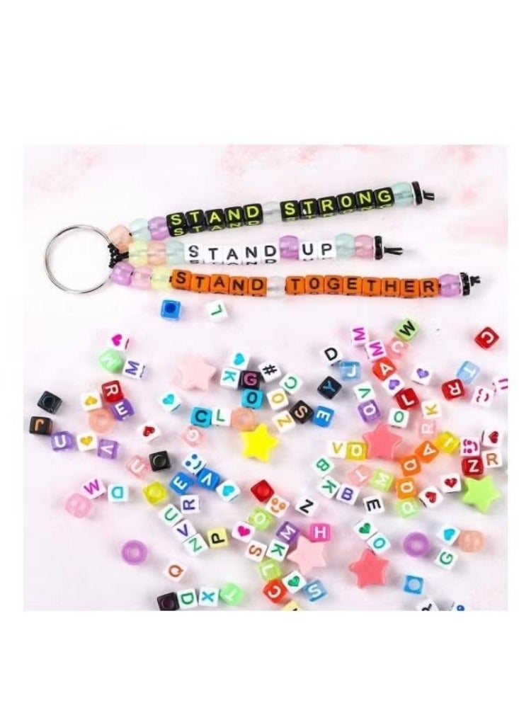 ديتريند طقم خرز من البذور الزجاجية بالإضافة إلى الحروف الأبجدية مع سلسلة مرنة قوية ملونة للقلادة والأساور والقرط والمجوهرات والحرف المنزلية اليدوية - Image 5