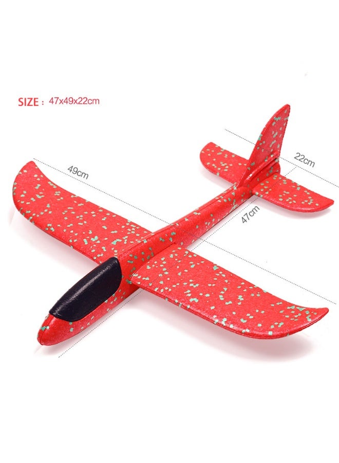 هالامودو 2PCS الرمي اليدوي الطائرة الطائرة اللعب، كبيرة الرمي الطائرة الطائرة الطائرة، الأطفال المنزلقة طيران الطائرات العودة في الهواء الطلق الألعاب الرياضية، وهدايا عيد الميلاد للبنات الأولاد، الأزرق/الأحمر/الأسود، 49 سم - Image 3