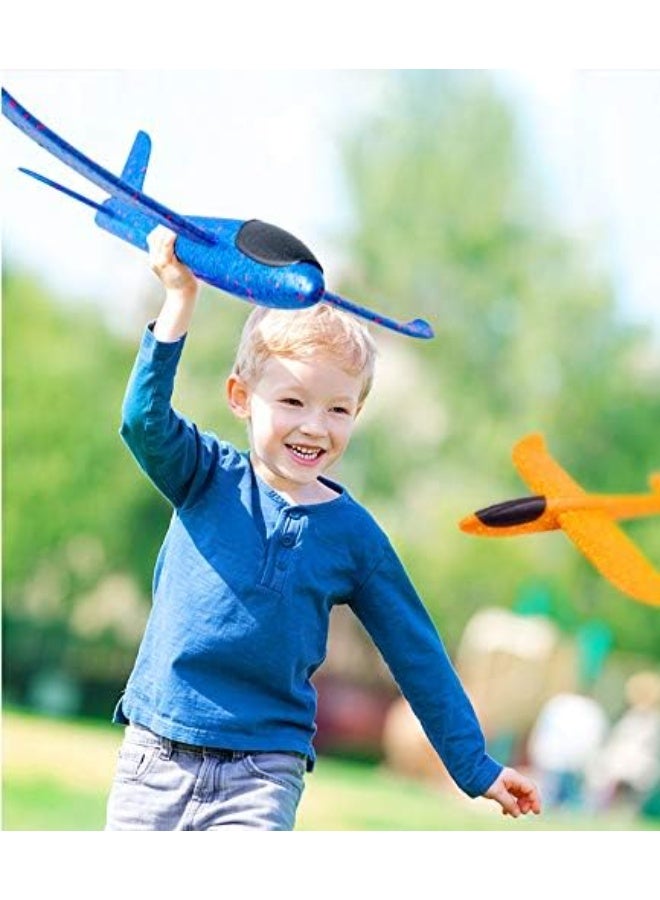هالامودو 2PCS الرمي اليدوي الطائرة الطائرة اللعب، كبيرة الرمي الطائرة الطائرة الطائرة، الأطفال المنزلقة طيران الطائرات العودة في الهواء الطلق الألعاب الرياضية، وهدايا عيد الميلاد للبنات الأولاد، الأزرق/الأحمر/الأسود، 49 سم - Image 5