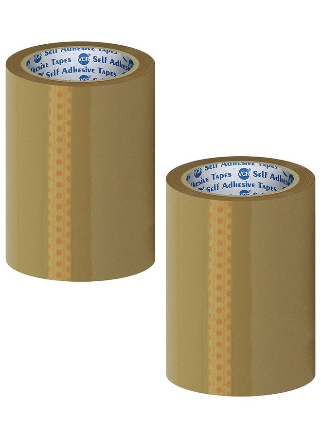 VCR Self Adhesive Brown Cello Tape - 65 Meters in Length - 144mm / 6" Width - 2 Rolls Per Pack - BOPP Industrial Packaging Tape for E-Commerce Box Packing, Office and Home use - Image 2