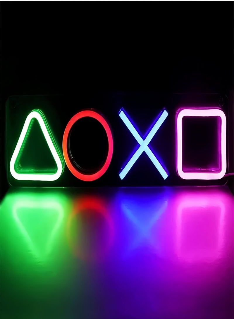 Neon Signs LED Game Icon Shape Light Wall Decor with USB Multicolour 35 x 9 cm  - Image 1
