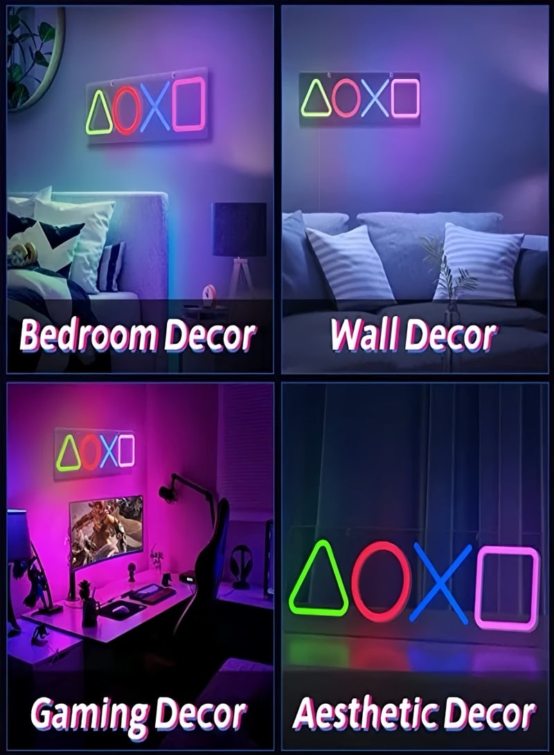 Neon Signs LED Game Icon Shape Light Wall Decor with USB Multicolour 35 x 9 cm  - Image 2
