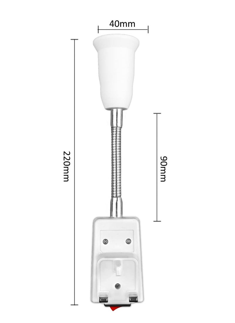 Generic E27 Lamp Holder with Plug and Switch, 2 Pcs Flexible Arm Wall Light Socket for Bedroom, Kitchen, Bulb Base with Plug-in Capability  - Image 5