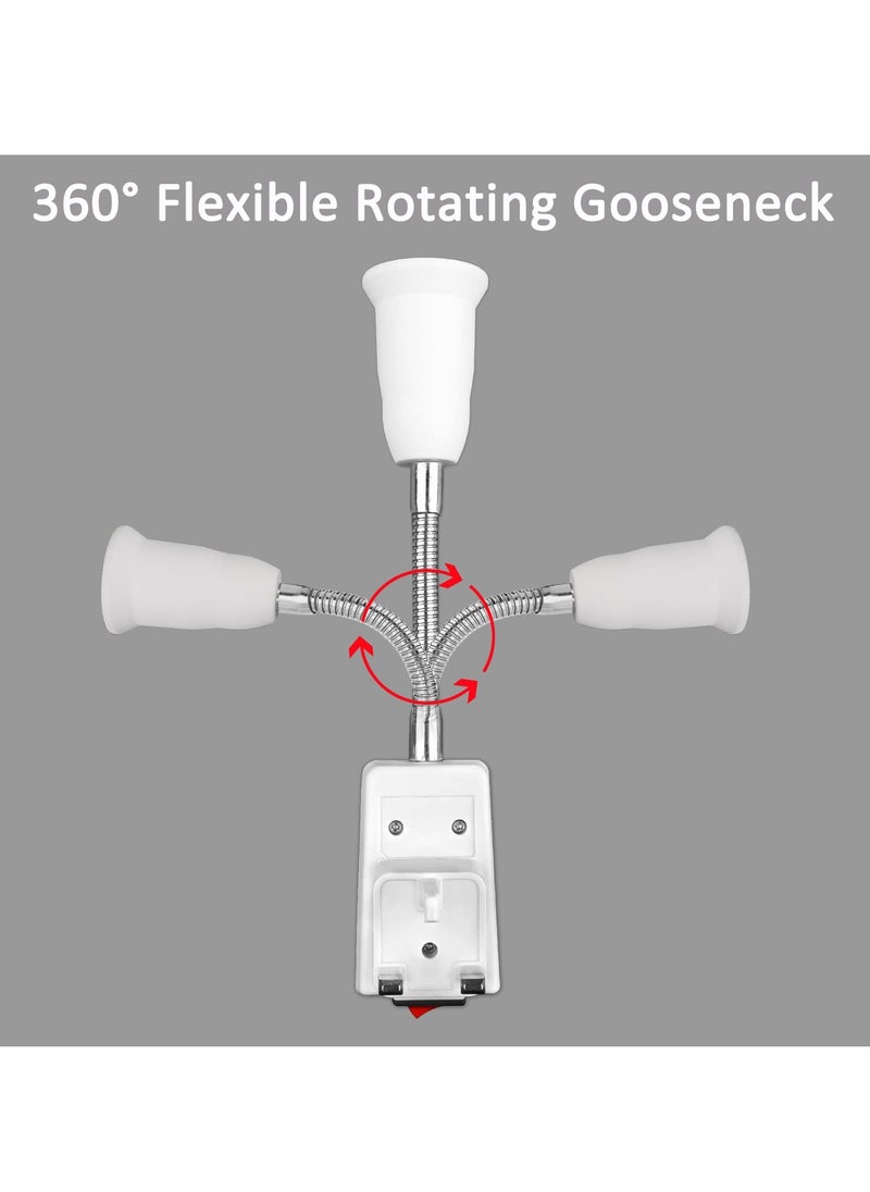 Generic E27 Lamp Holder with Plug and Switch, 2 Pcs Flexible Arm Wall Light Socket for Bedroom, Kitchen, Bulb Base with Plug-in Capability  - Image 2