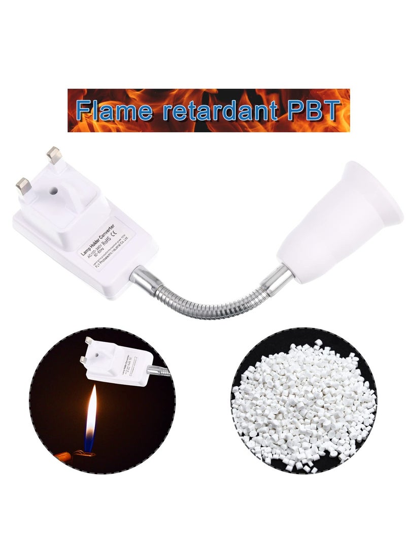 Generic - E27 Lamp Holder with Plug and Switch, 2 Pcs Flexible Arm Wall Light Socket for Bedroom, Kitchen, Bulb Base with Plug-in Capability - Image 1