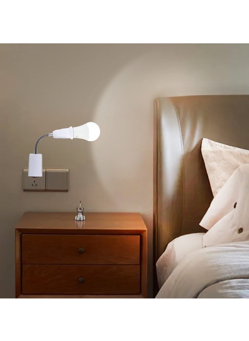 Generic - E27 Lamp Holder with Plug and Switch, 2 Pcs Flexible Arm Wall Light Socket for Bedroom, Kitchen, Bulb Base with Plug-in Capability - Image 1