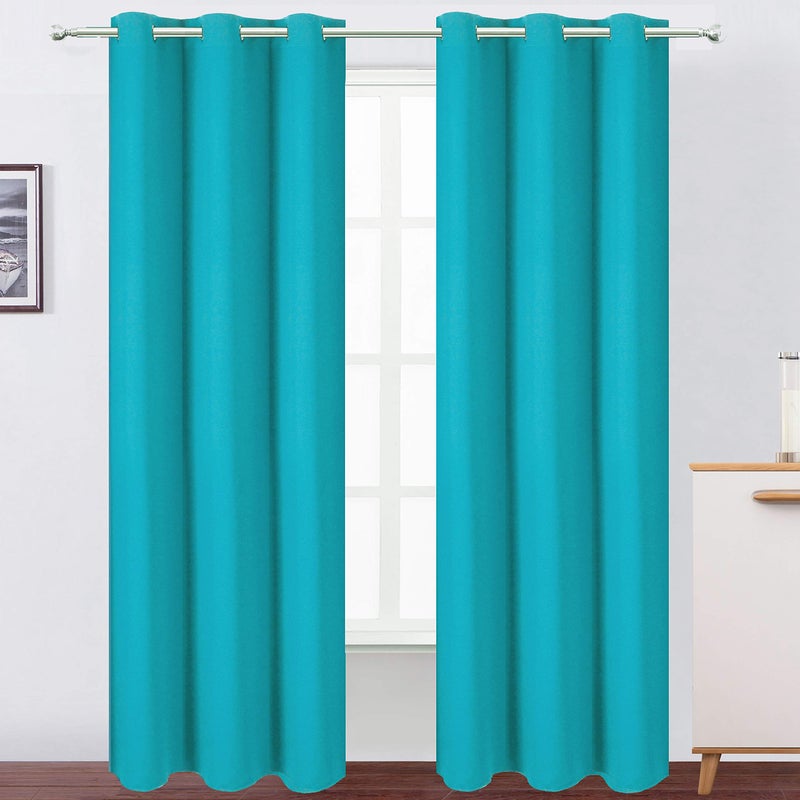 LEMOMO Teal Blackout Curtains42 x 84 InchSet of 2 Panels Thermal Room Darkening Living Room Curtains