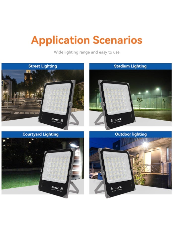 Vmax Solar Flood Light 80m² Coverage | 35W Solar Panel | 35Ah LiFePO4 Battery | Aluminum Body | 10–12H Bright White Lighting | Dusk-to-Dawn, Timer & Remote Control | Ideal for Dubai Villas, Gardens & Parking Areas - Image 5