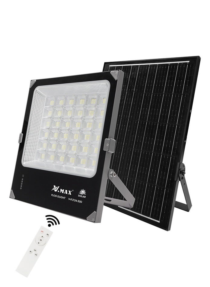 Vmax Solar Flood Light 80m² Coverage | 35W Solar Panel | 35Ah LiFePO4 Battery | Aluminum Body | 10–12H Bright White Lighting | Dusk-to-Dawn, Timer & Remote Control | Ideal for Dubai Villas, Gardens & Parking Areas - Image 2