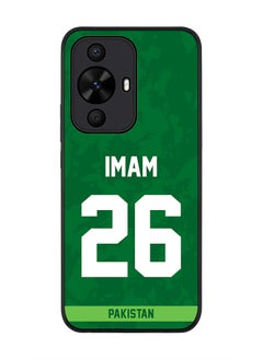 Stylizedd Rugged Black edge case for Huawei nova 12s / Huawei nova 11/ Huawei nova 12 Lite 4G, Slim fit Soft Cover - Team Pakistan ImamulHaq, Jersey No 26  - Image 1