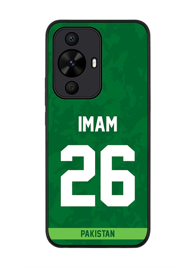 Stylizedd Rugged Black edge case for Huawei nova 12s / Huawei nova 11/ Huawei nova 12 Lite 4G, Slim fit Soft Cover - Team Pakistan ImamulHaq, Jersey No 26  - Image 1
