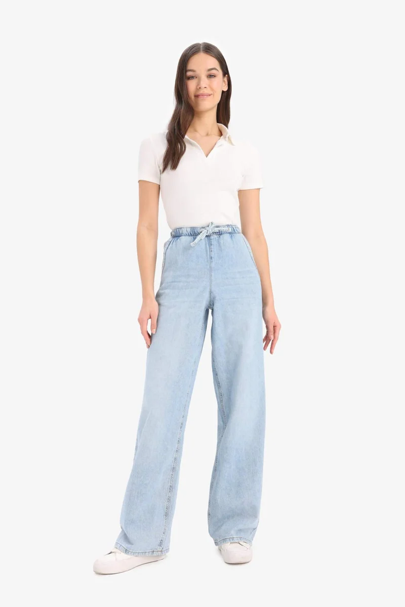ديفاكتو Wide Leg High Waist Long Soft Jeans