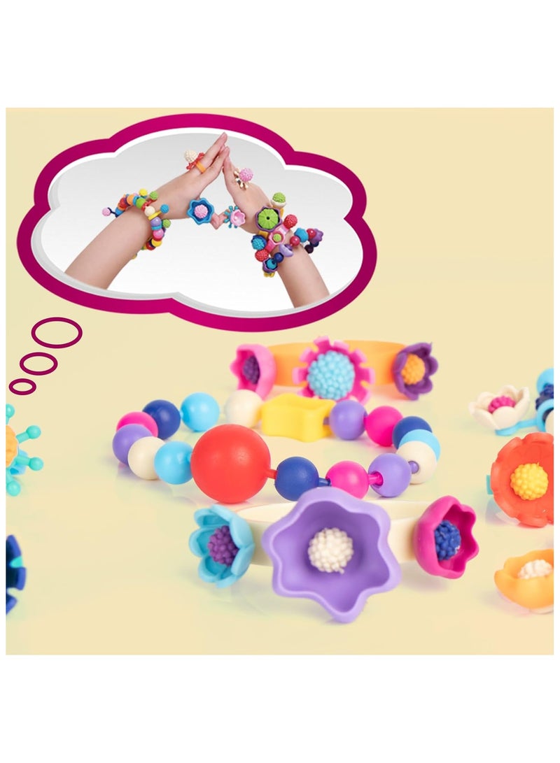 Beauenty Pop Beads, Jewelry Making Kit - Arts and Crafts for Girls 3-7 Years Old, Snap Beads Toys - Necklace, Bracelet, Ring Creative DIY Set - 520 pcs - Image 5
