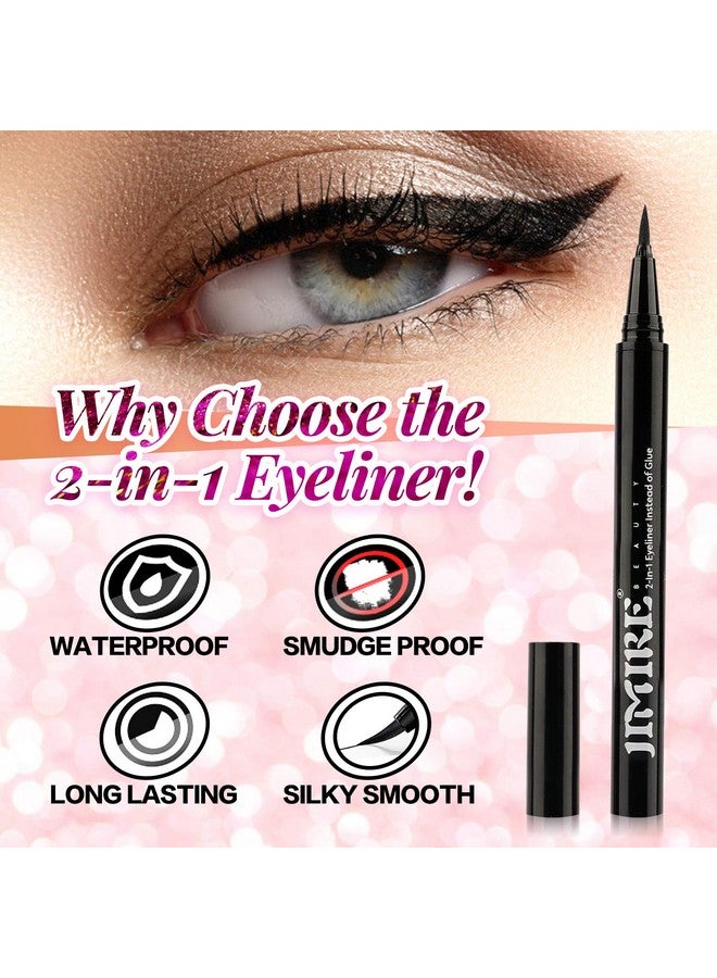 JIMIRE 2-in-1 Eyeliner Instead of Glue, Magic Eyeliner | Extra Strong Hold for False Eyelashes | No Magnet & No Glue Needed | Only for 20’s to Apply Lashes - Image 3