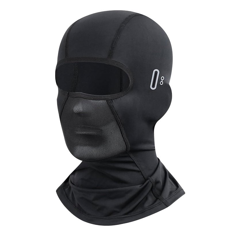 RarePicks Balaclava Face Mask | Cool Max Summer Neck Gaiter, Uv Protection, 4-Way Stretch Full Face Cover, Wind & Dust Resistant for Outdoor Sports Black - Image 1