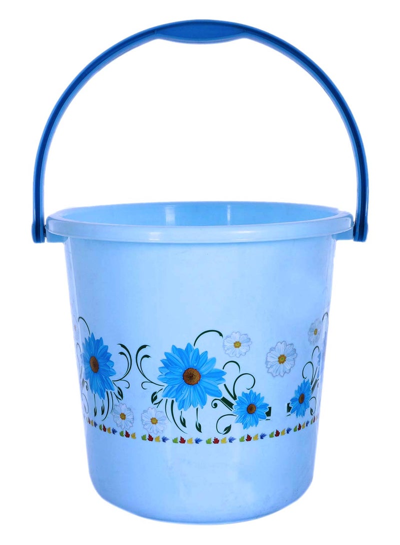 Urbane Home Urbane Home Floral Bathroom Bathing Set of 3 18 LTR Bucket1 LTR Mug40 LTR Bath Tub Blue  - Image 3