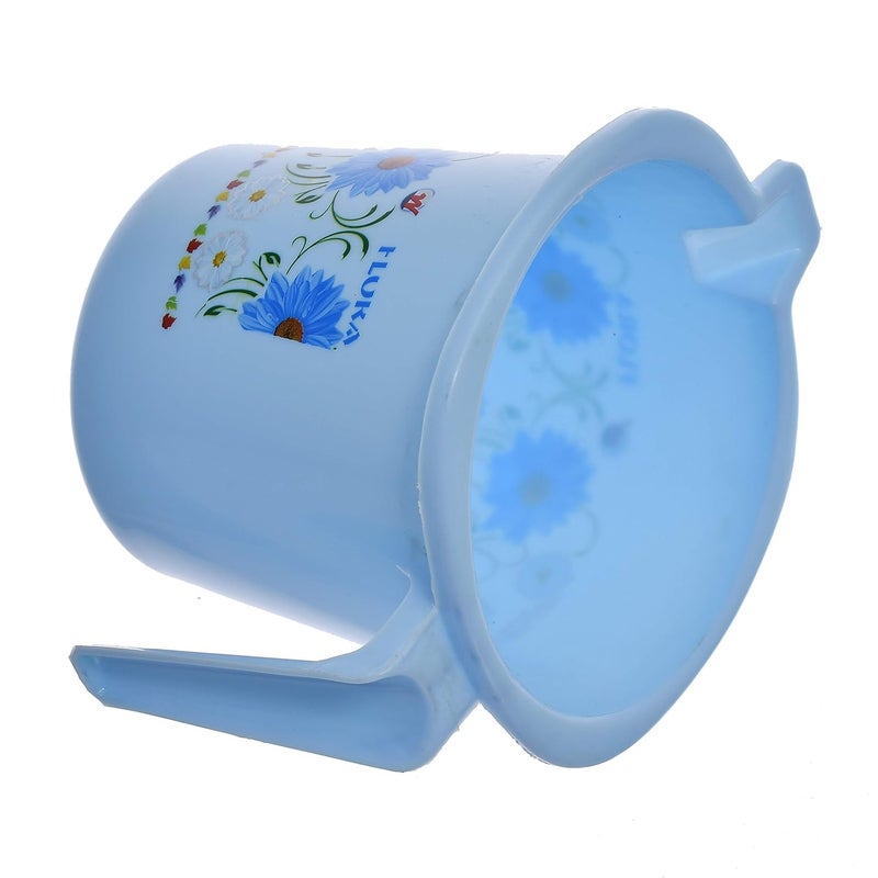 Urbane Home Urbane Home Floral Bathroom Bathing Set of 3 18 LTR Bucket1 LTR Mug40 LTR Bath Tub Blue  - Image 2