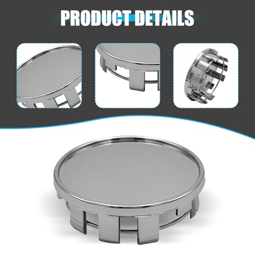Tesnaao 4 PCS Car Wheel Center Cap, ABS Wheel Hub Protector, Snap-On Wheel Center Hub Cap, Outer Diameter 54mm, Card Diameter 50mm (Silver) - Image 3