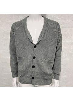Generic Mens Stylish Knit Cardigan for Fall Winter Brown  - Image 2