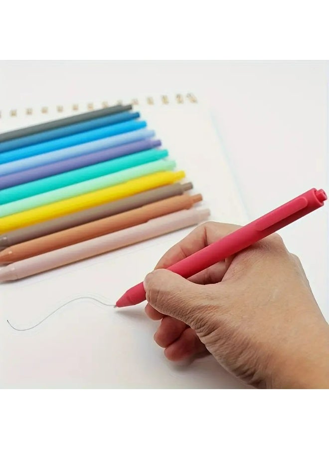 Kandid 12-Pack Cute Aesthetic Ballpoint Pens - Comfortable Writing, Medium Point 1.0mm, Black Ink for Adults - Ideal for Home & Office Supplies (12PCS SOLID COLORS) - Image 1