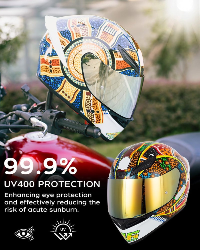 SOMAN K1 Helmet Visor Replacements, K1S Tinted Helmet Visor Compatible with K1 K1S K3SV K5 K5S UV Protection (Gold) - Image 4