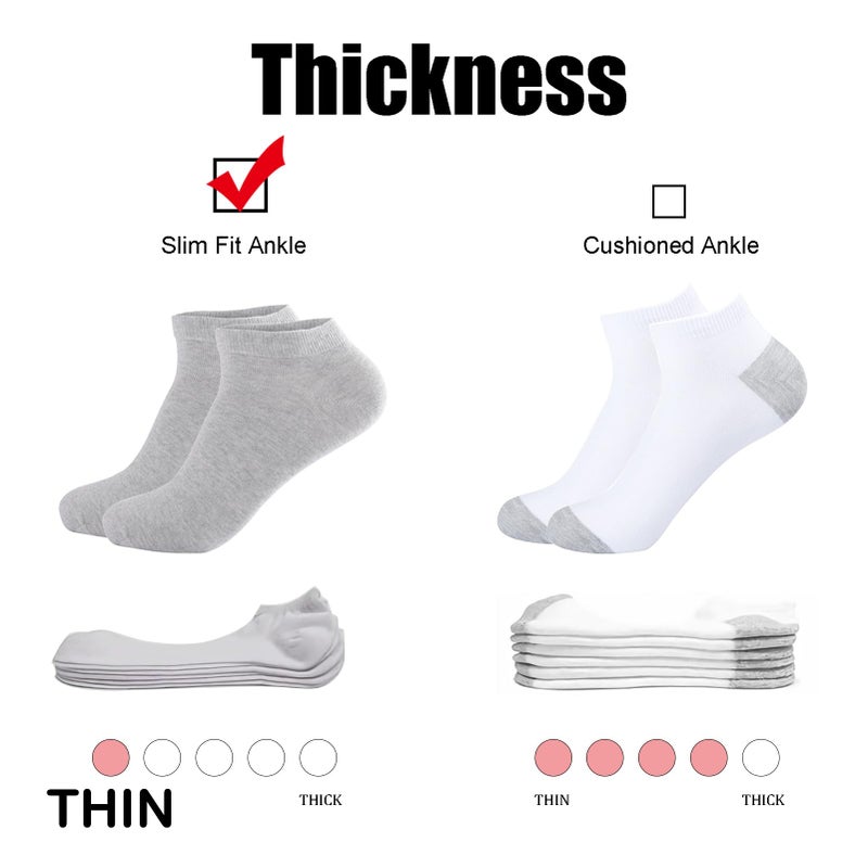 Cacacar Women's No Show Athletic Socks, Multicolor Breathable Ankle Length, Soft Comfortable, 12 Pairs (US, Numeric, 5, 8, Regular, Regular, 12 Colors) - Image 5