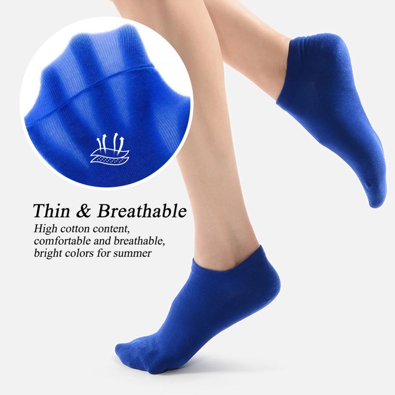 Cacacar Women's No Show Athletic Socks, Multicolor Breathable Ankle Length, Soft Comfortable, 12 Pairs (US, Numeric, 5, 8, Regular, Regular, 12 Colors) - Image 4