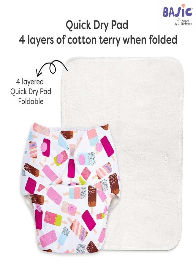 SuperBottoms BASIC Reusable 2 Cloth Diapers with Quick Dry UltraThin pads | 100% cloth Freesize, washable Diapers for baby 0-3 Yrs |Stay Dry & Lasts up to 3Hrs | Trim Fitting - Image 5