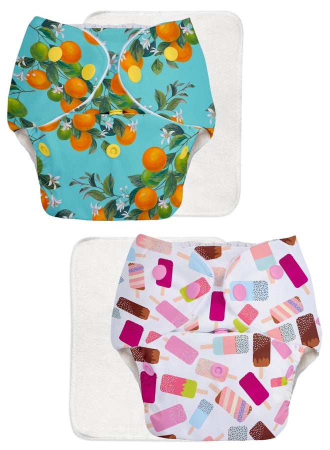 SuperBottoms BASIC Reusable 2 Cloth Diapers with Quick Dry UltraThin pads | 100% cloth Freesize, washable Diapers for baby 0-3 Yrs |Stay Dry & Lasts up to 3Hrs | Trim Fitting - Image 1