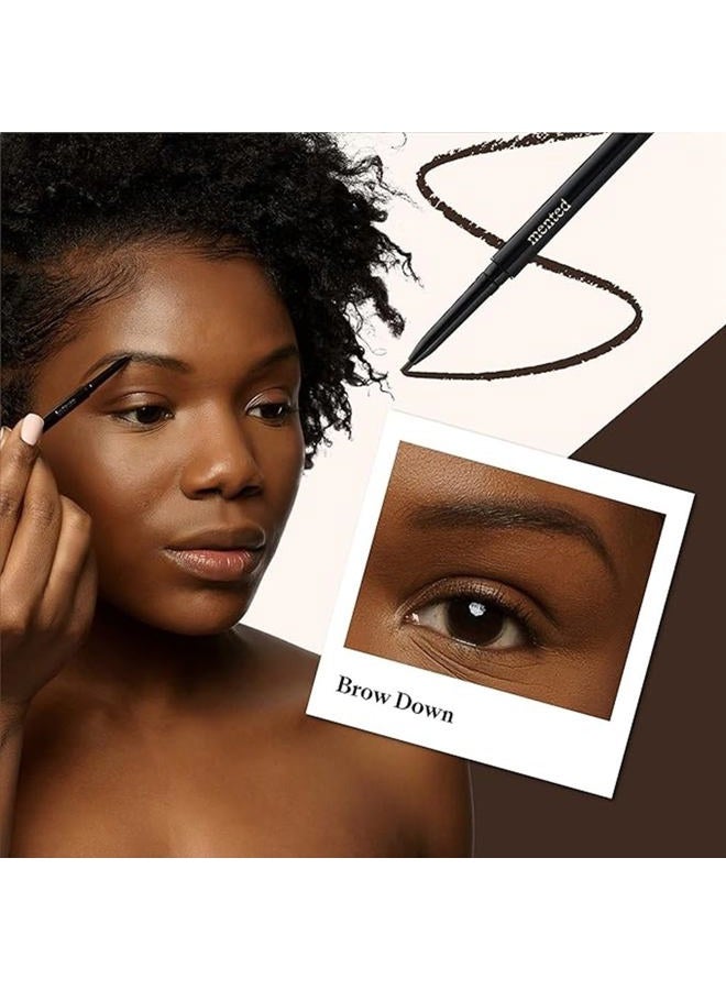 Mented Waterproof Eyebrow Pen with Brush, Brow Pencil & Lash Spoolies for Eyelash Extensions, Eye Brow Pencils for Women, Eyelash Brush & Spoolie Combo, Eyebrow Makeup Tool Set, Brow Down (Deep Brown) - Image 2