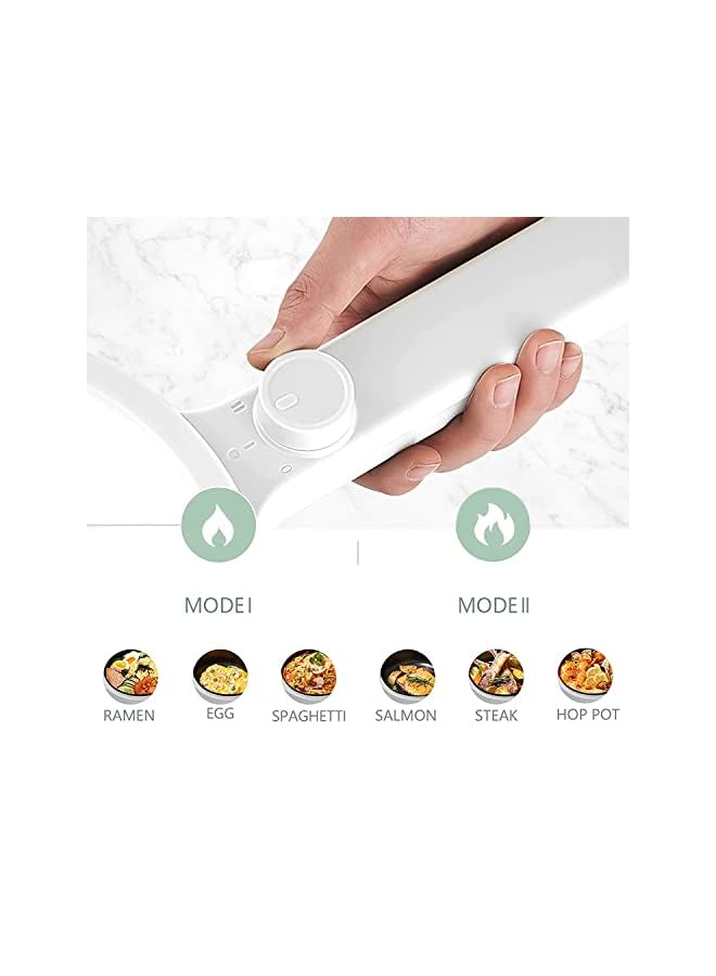PROMASS وعاء ساخن، 1.5 لتر مقلاة محمولة غير لاصقة للقلي، مقلاة كهربائية متعددة الوظائف للقلي السريع، الشواء، طباخ رامين صغير مع تحكم مزدوج في الطاقة للسكن، قدر كهربائي - Image 5