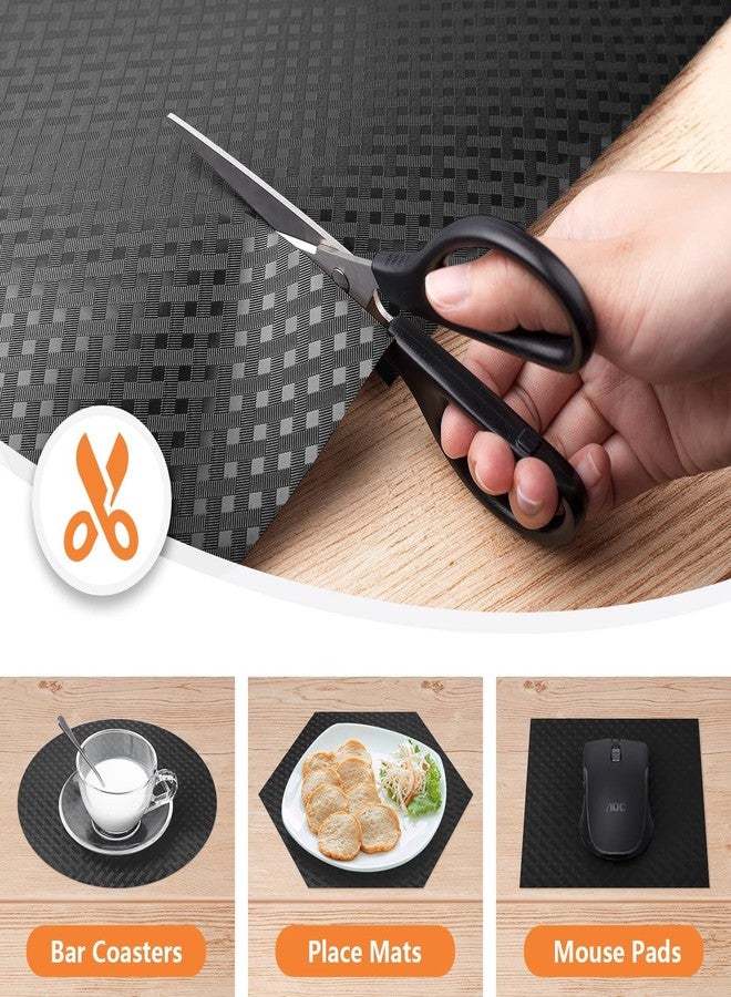 KayJen Food Grade EVA Anti Slip Washable MatSheet for Fridge, Kitchen, Drawer, Shelf Liner, Table (Black Crossed Stripe, 45 cm X 5meter) - Image 3