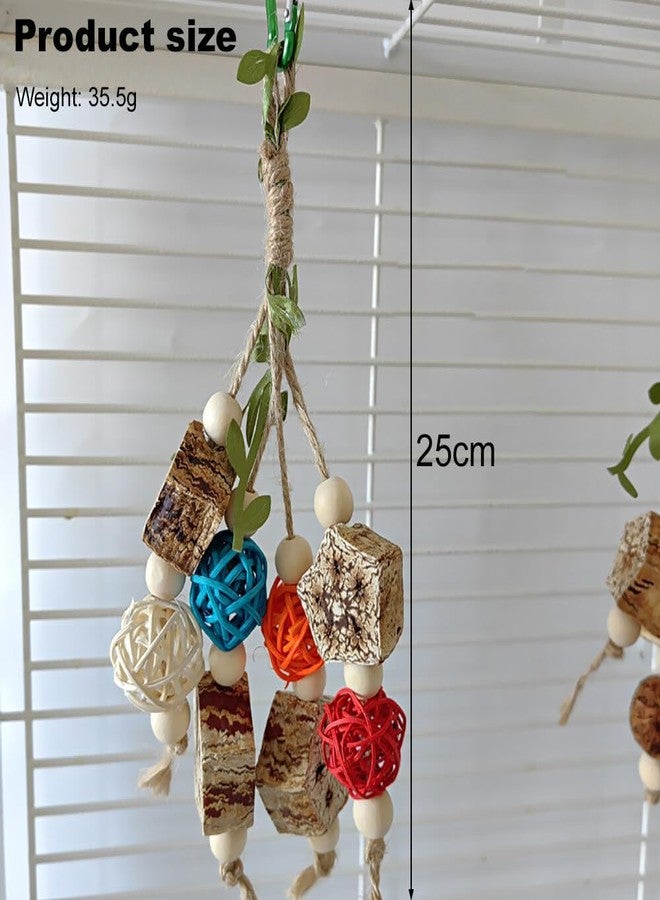 Tarini Budgie Toys, Bird Toys for Parrot, Sun Conure Toys, Parrot Chew Toy, Colorful Bird Cage Decoration, Beak Grinding & Boredom Relief Toy, Puzzle Chew String for Small & Medium Birds - Image 2