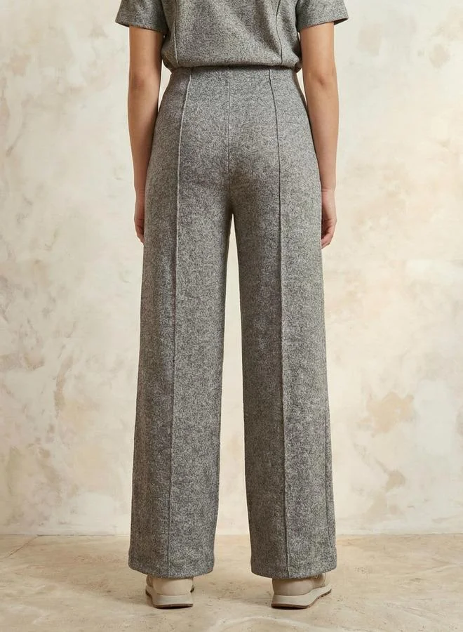 Splash FAV GREY Wide Leg Mid-Rise Joggers Tipping Detail for Women | Best Price UAE