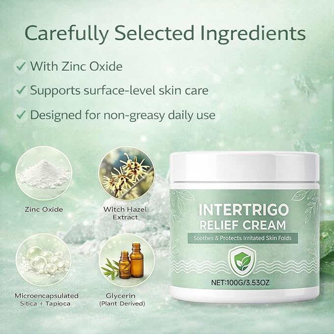 YOOJ Intertrigo Relief Cream, Intertrigo Barrier Cream for Belly Fold, Moisture & Friction Protection Skin Comfort, Fast-Drying Non-Greasy, 3.53 oz (100 g) - Image 3