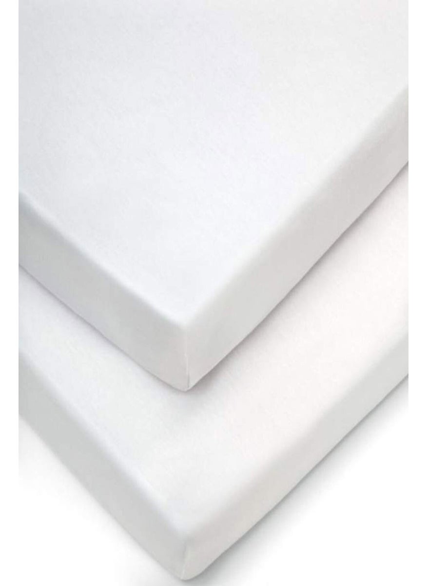 Cotenconcept 4-Piece Combed Cotton 60 x 120 cm White 4-Sided Elastic Sheet  - Image 2
