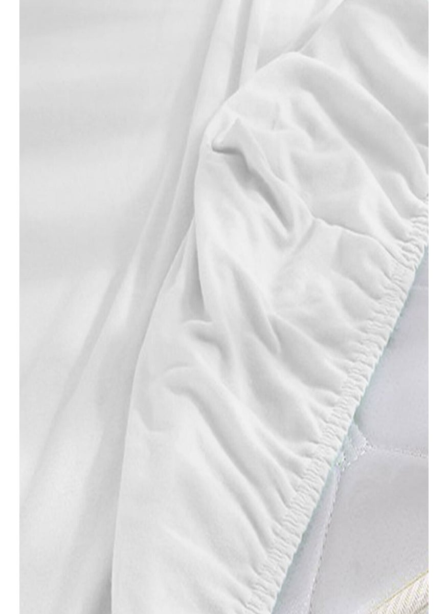 Cotenconcept 4-Piece Combed Cotton 60 x 120 cm White 4-Sided Elastic Sheet  - Image 3