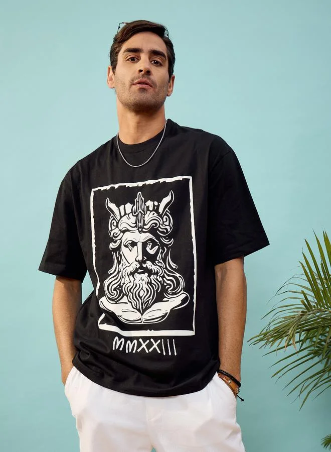 Mascln Sassafras Mascln Sassafras Roman Graphic Print Oversized T-Shirt