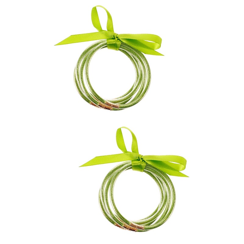 2 Sets Jelly Bangle Glitter Filler Jelly Bangle Silicone Bracelet Jelly Bangle Bracelet - Image 1