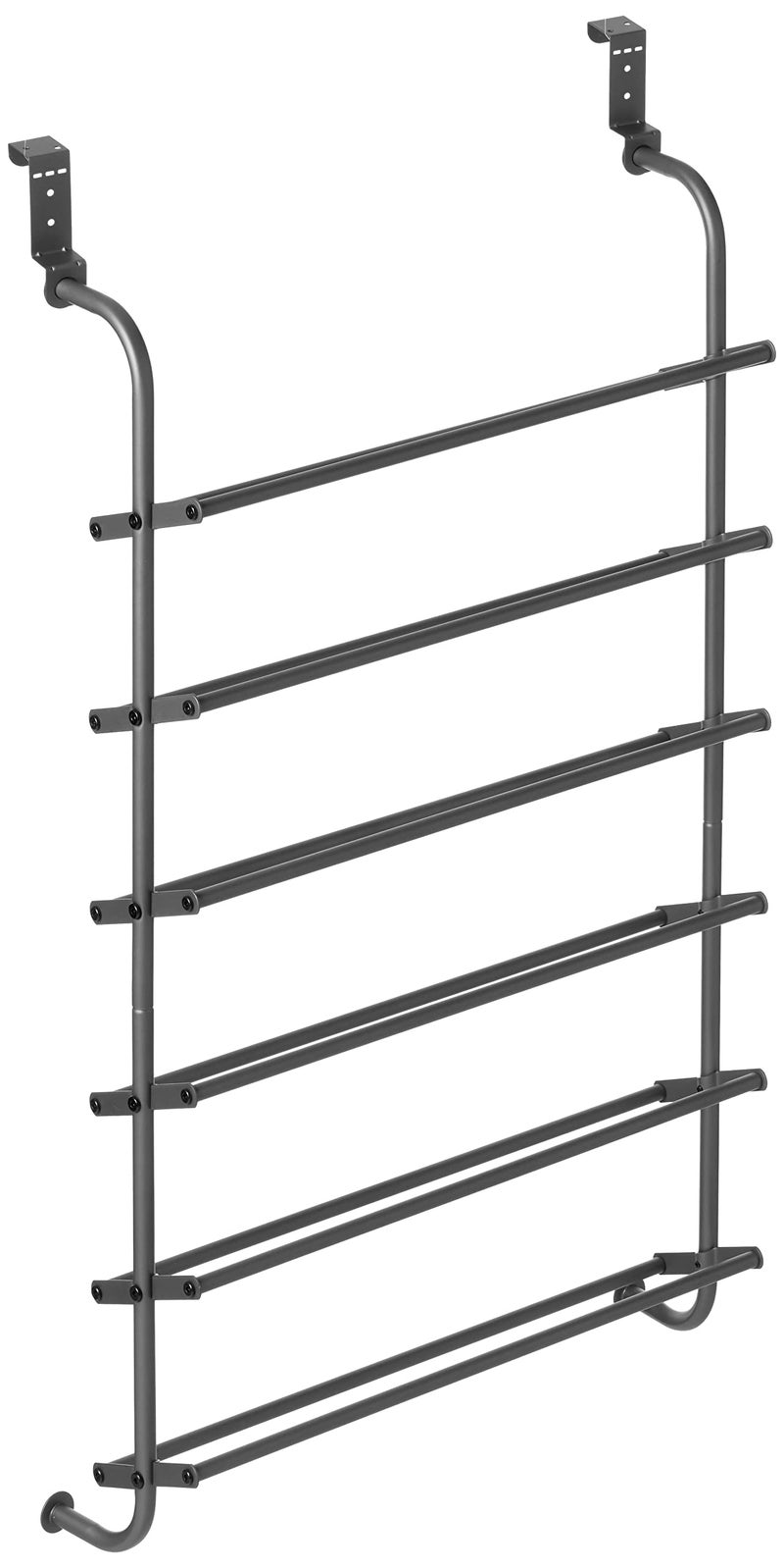 Whitmor 69056019 6 Shelf Over The Door Gunmetal Gray Shoe Rack 75x22625x4180