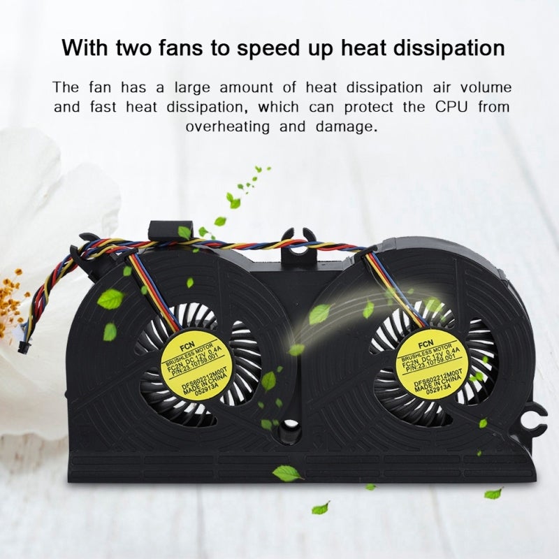 CPU Fan Dual 4Pin Interface with Two Fans - Fast Heat Dissipation CPU Cooling Fan for HP EliteOne 705 G1 800 G1 All-in-One Series - Image 5