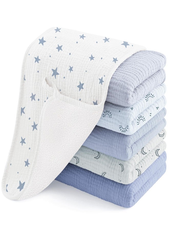 Susurration Muslin Burp Cloths, Soft Baby Burping Cloths for Unisex Boys and Girls, Newborn Essentials Large Extra Absorbent Washcloths, 20x10in, 6 Pack - Image 1