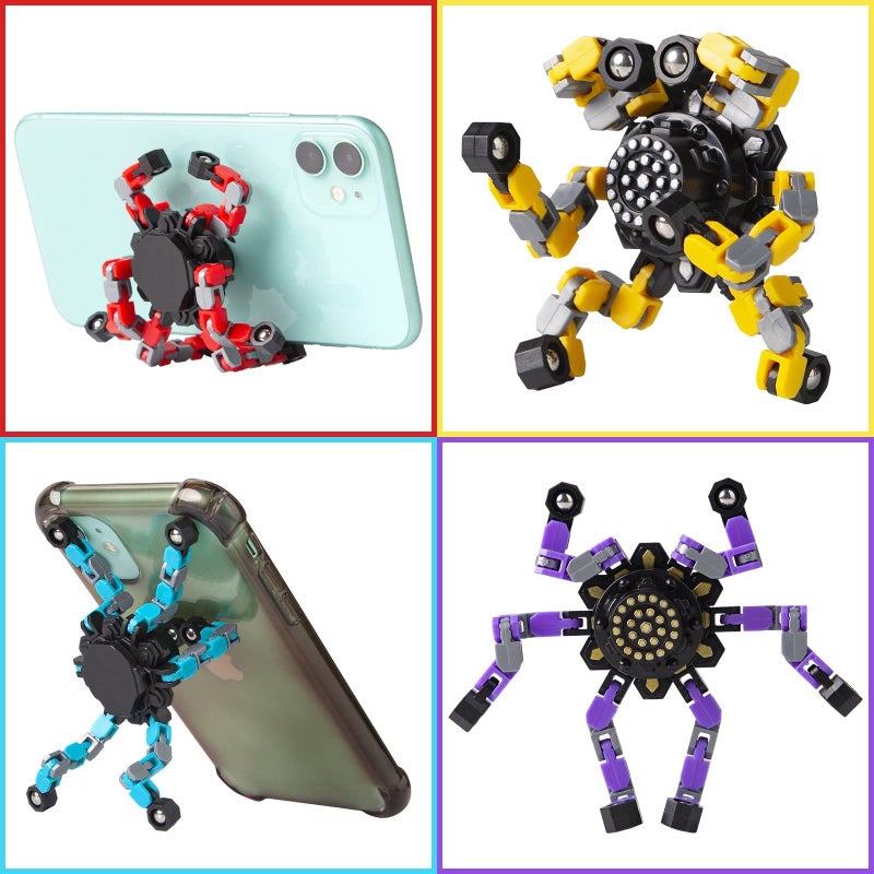 Gokeey Transformable Fidget Spinners 16 Pcs for Kids and Adults Stress Relief Sensory Toys for Boys and Girls Fingertip Gyros for Party Favors Easter Gifts for Kids - Image 3