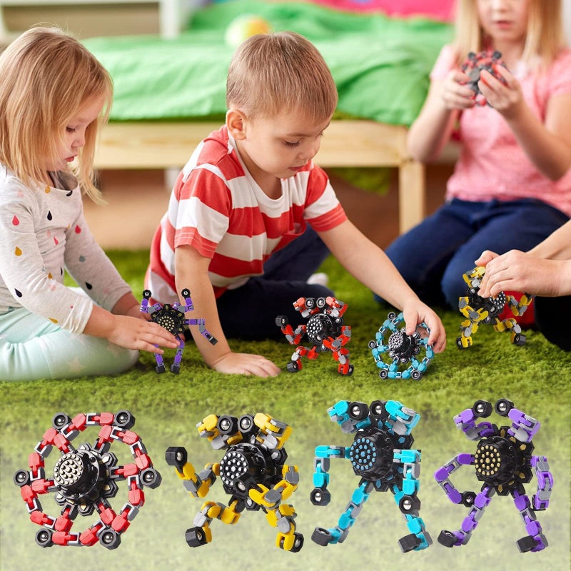 Gokeey Transformable Fidget Spinners 16 Pcs for Kids and Adults Stress Relief Sensory Toys for Boys and Girls Fingertip Gyros for Party Favors Easter Gifts for Kids - Image 2