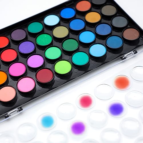 Artecho 36 Colors Watercolor Paint Set with 3 Brushes, Washable, Travel Design, Perfect for Card Making, Illustrations, Painting, Calligraphy - Image 2