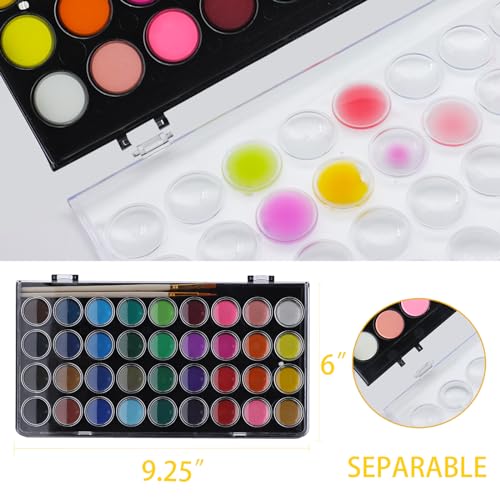 Artecho 36 Colors Watercolor Paint Set with 3 Brushes, Washable, Travel Design, Perfect for Card Making, Illustrations, Painting, Calligraphy - Image 3