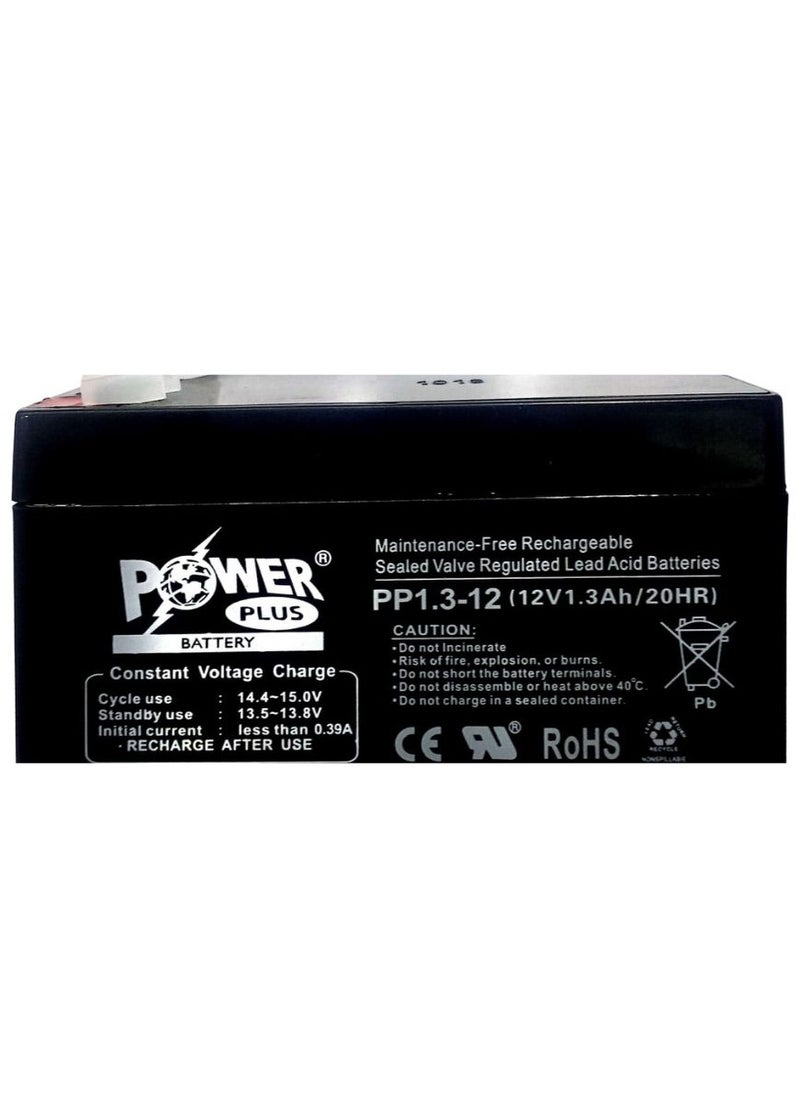 Power Plus Power Plus Sealed Valve Regulated Lead Acid Battery PP1.3-12 12V 1.3Ah/20Hr  - Image 1
